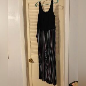 Torrid Black Multicolor Striped Jumpsuit